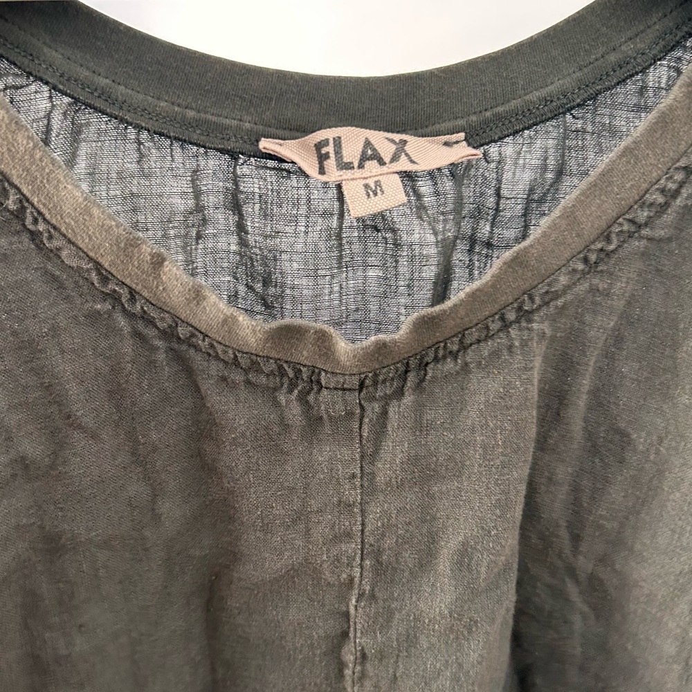 FLAX Linen flowy grey tank top